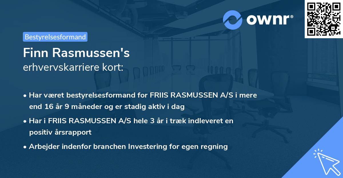 Finn Rasmussen's erhvervskarriere kort