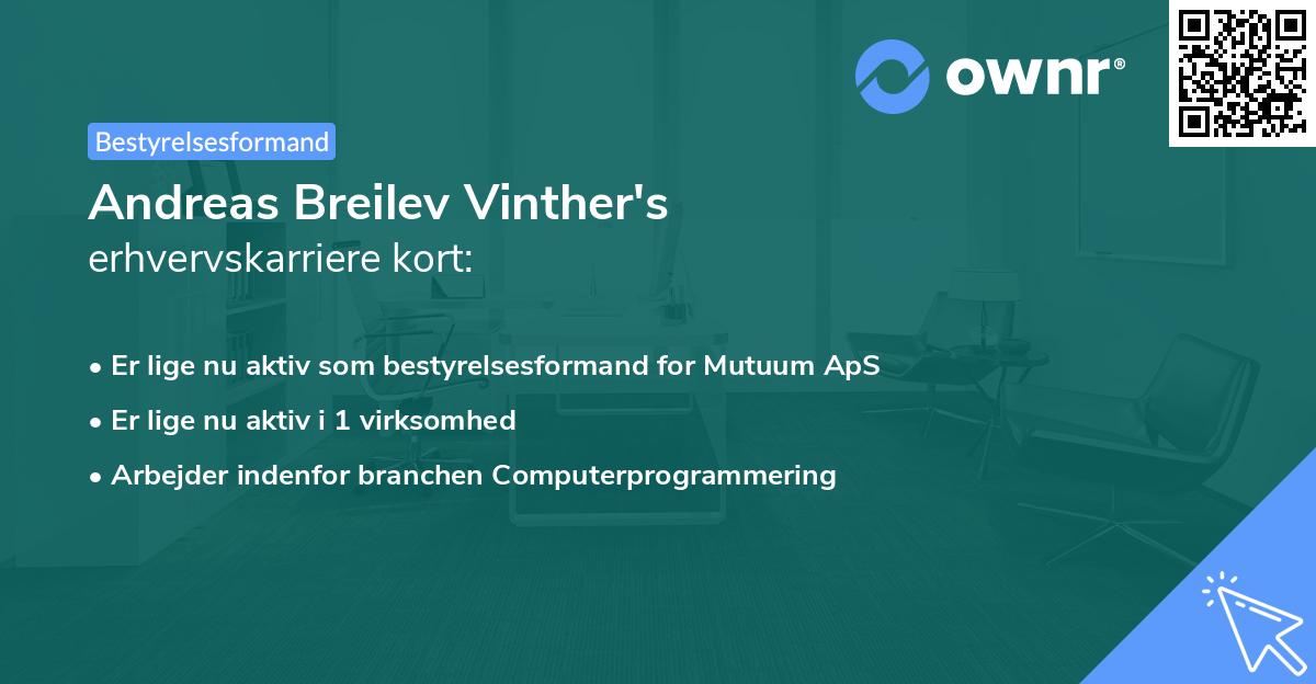 Andreas Breilev Vinther's erhvervskarriere kort
