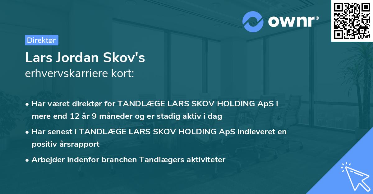 Lars Jordan Skov's erhvervskarriere kort