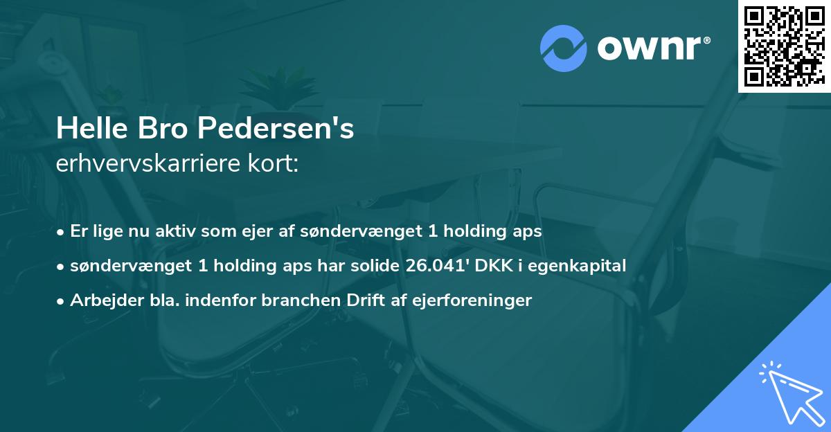 Helle Bro Pedersen's erhvervskarriere kort