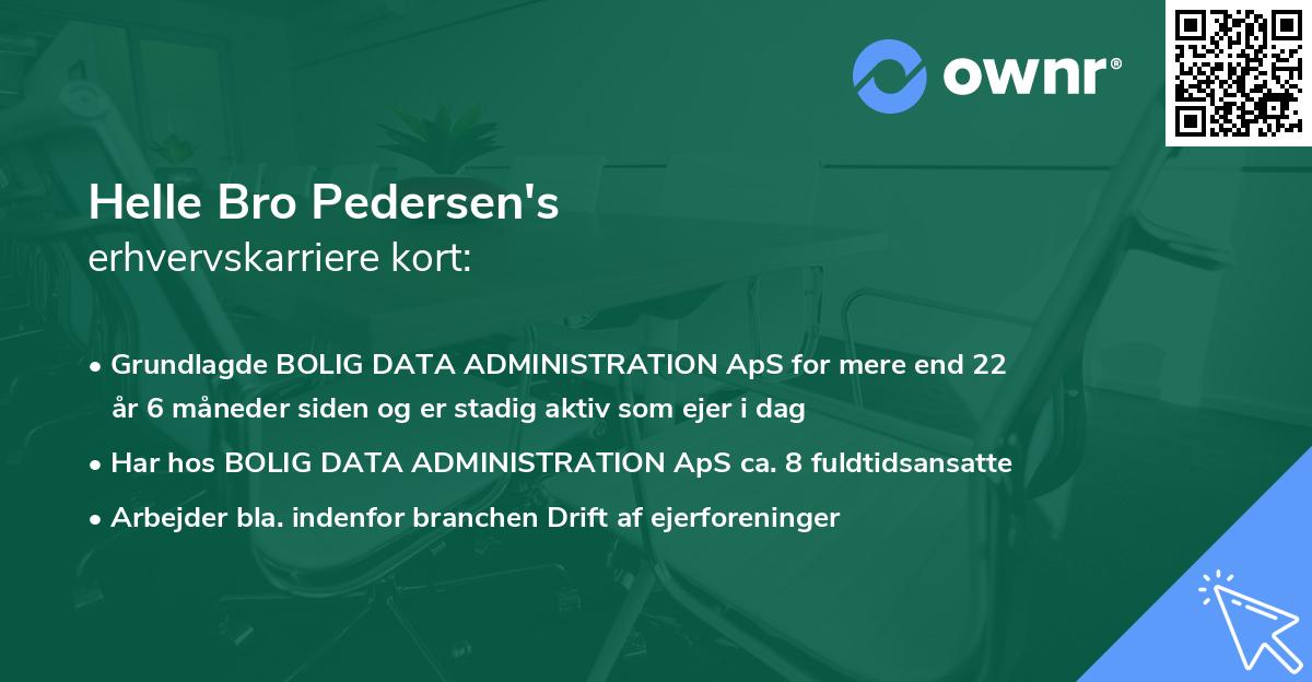Helle Bro Pedersen's erhvervskarriere kort