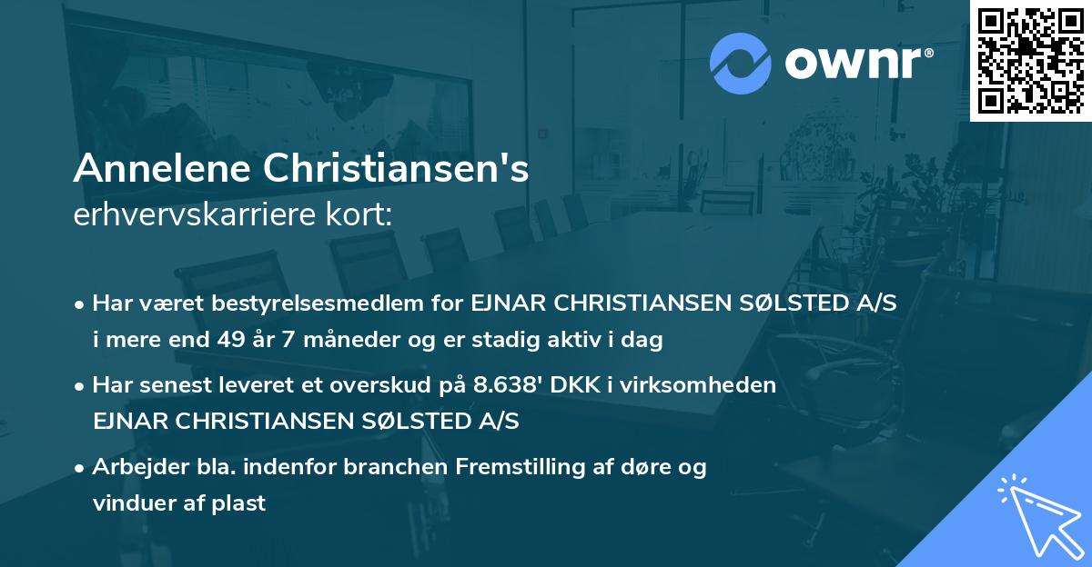 Annelene Christiansen's erhvervskarriere kort