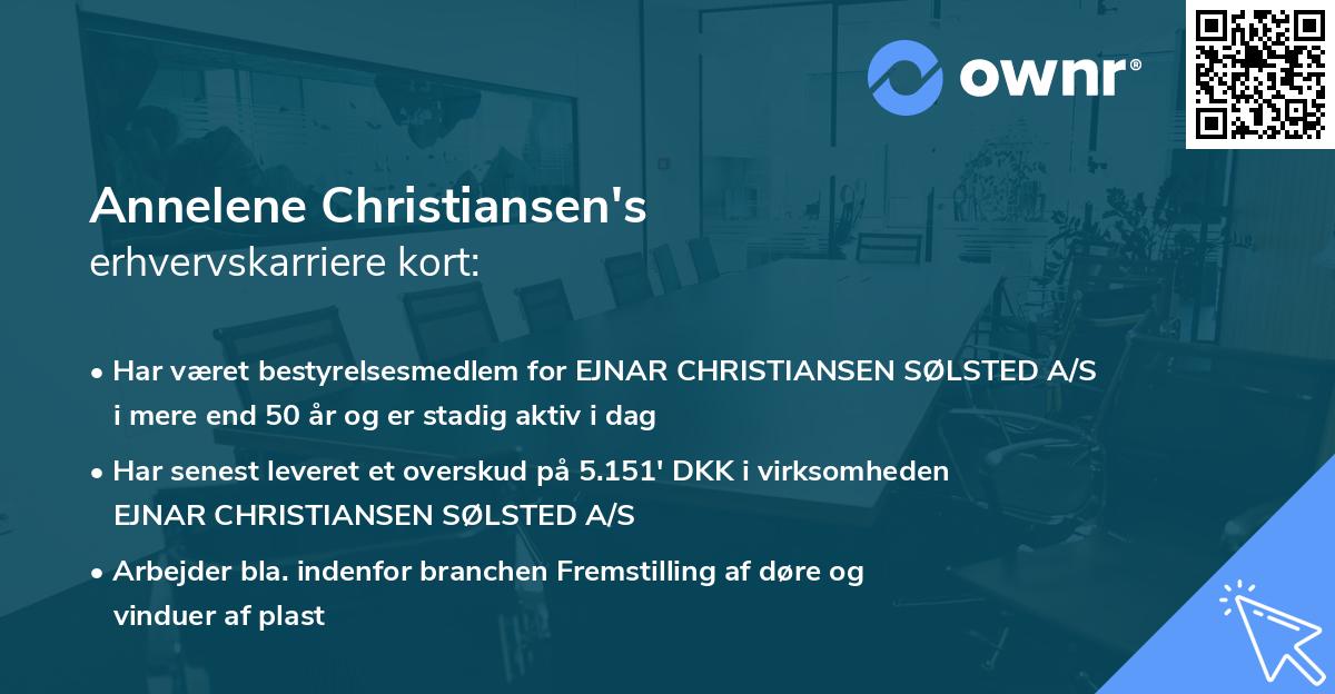 Annelene Christiansen's erhvervskarriere kort