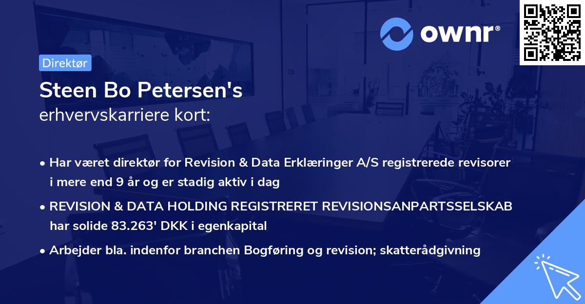 Steen Bo Petersen's erhvervskarriere kort
