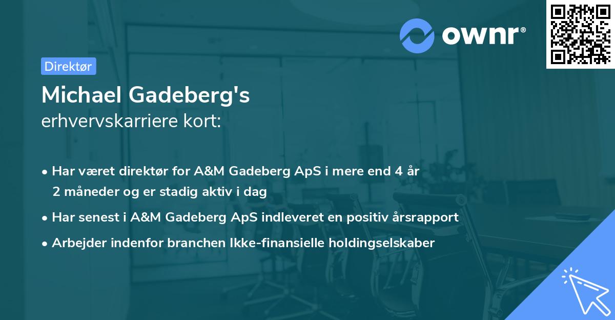 Michael Gadeberg's erhvervskarriere kort