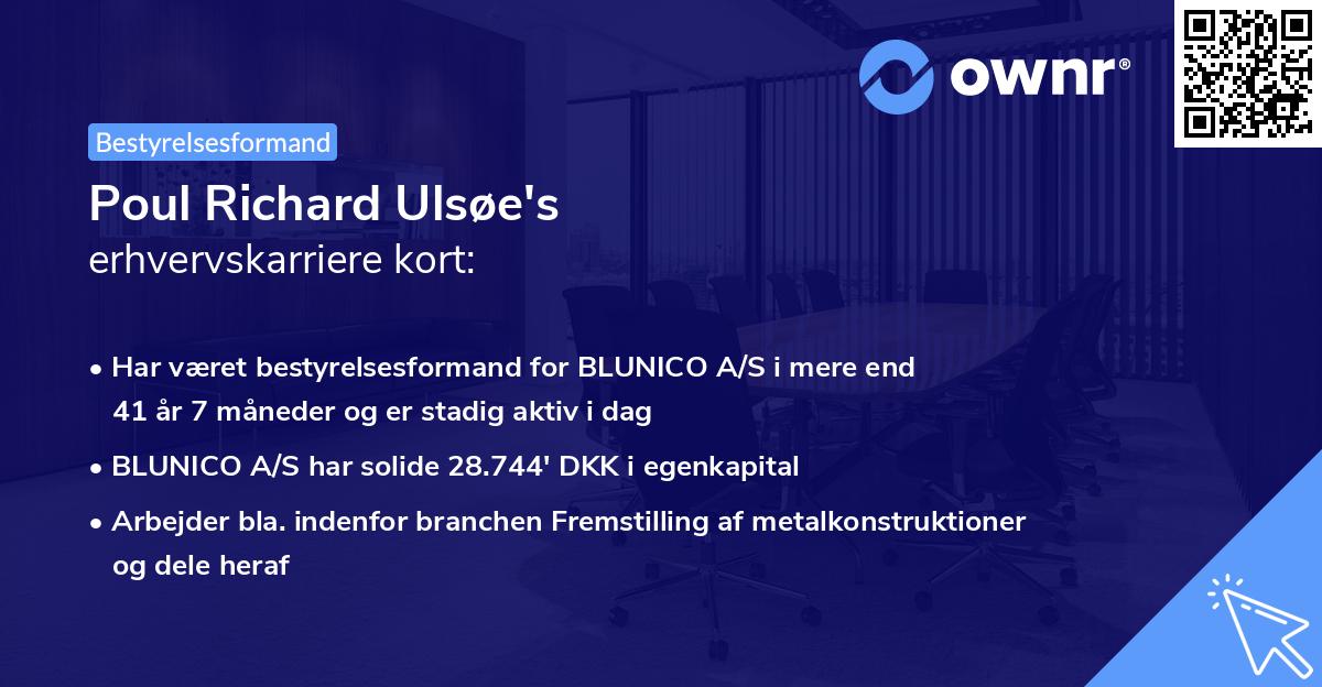 Poul Richard Ulsøe's erhvervskarriere kort
