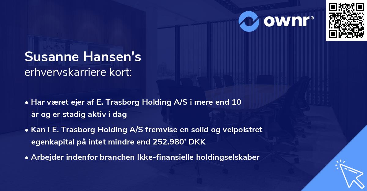 Susanne Hansen's erhvervskarriere kort