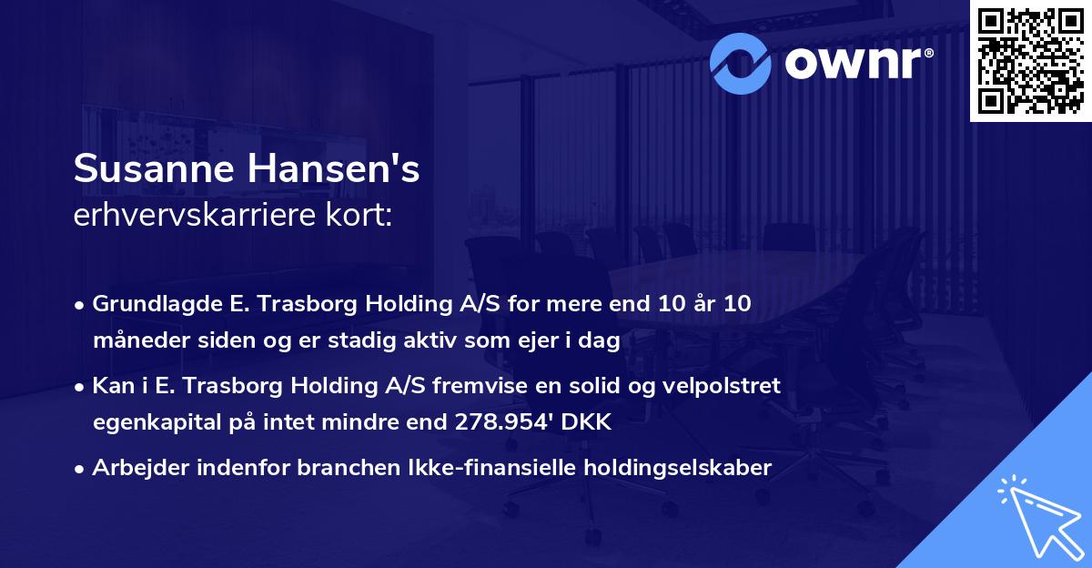 Susanne Hansen's erhvervskarriere kort