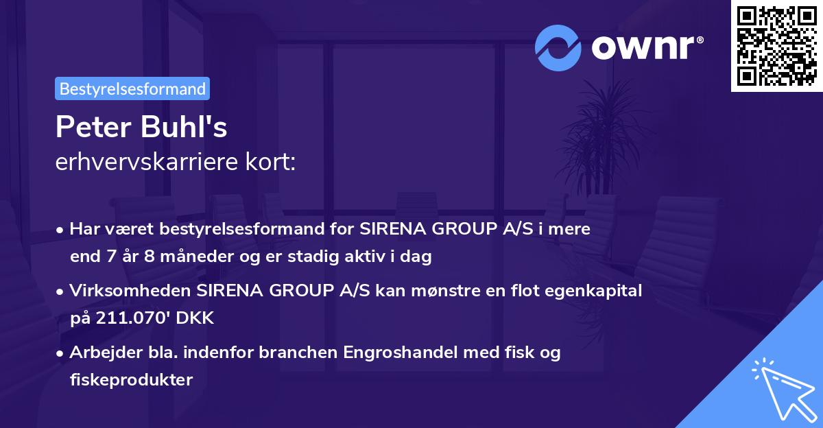 Peter Buhl's erhvervskarriere kort