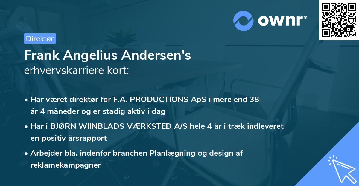 Frank Angelius Andersen's erhvervskarriere kort