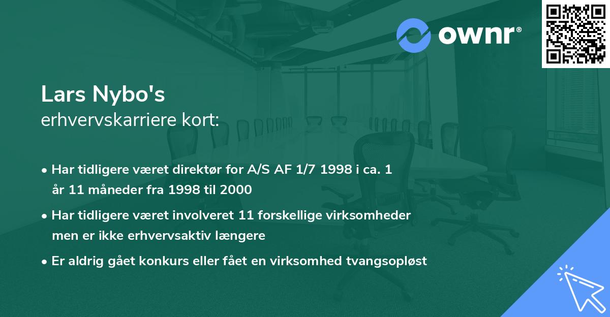 Lars Nybo's erhvervskarriere kort