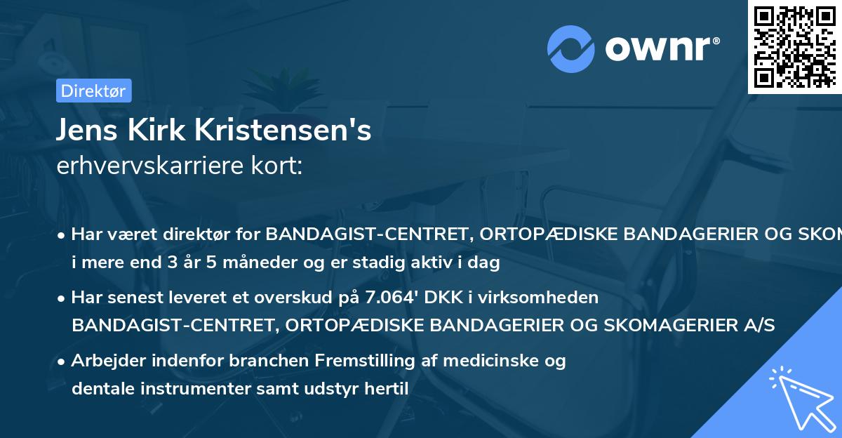 Jens Kirk Kristensen's erhvervskarriere kort
