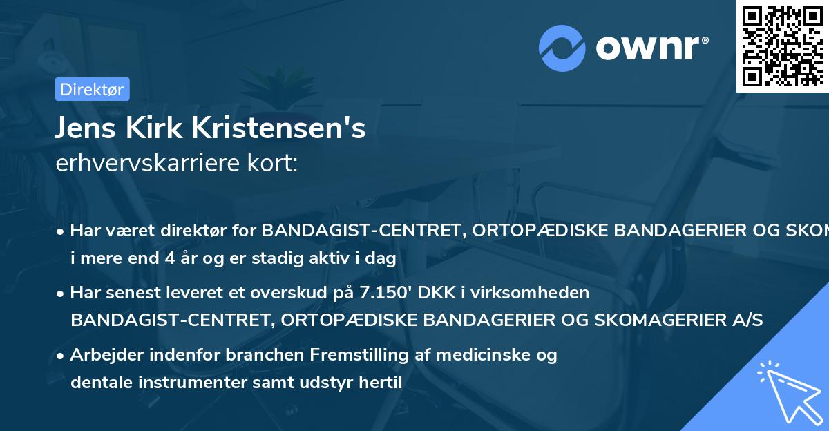 Jens Kirk Kristensen's erhvervskarriere kort