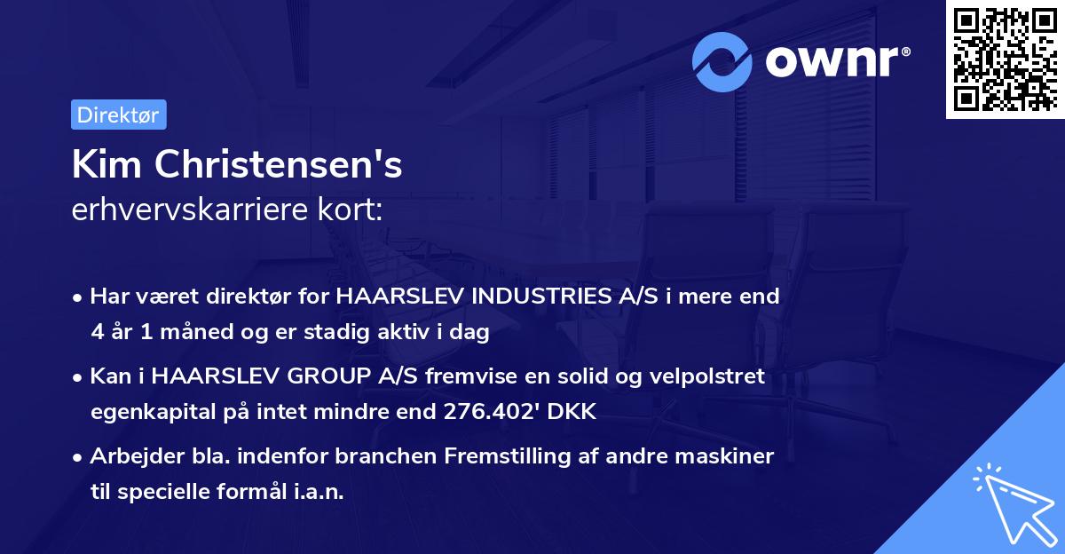 Kim Christensen's erhvervskarriere kort