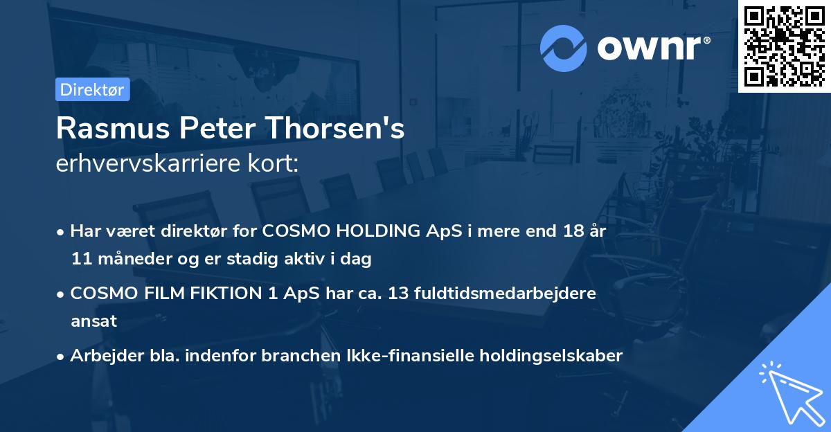 Rasmus Peter Thorsen's erhvervskarriere kort