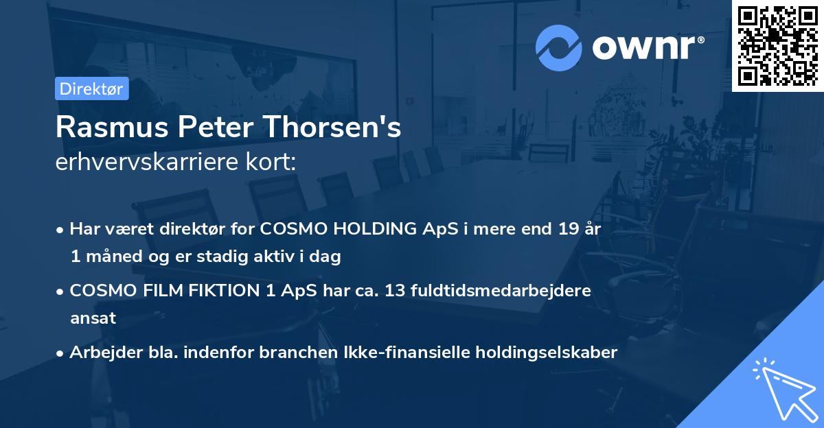 Rasmus Peter Thorsen's erhvervskarriere kort