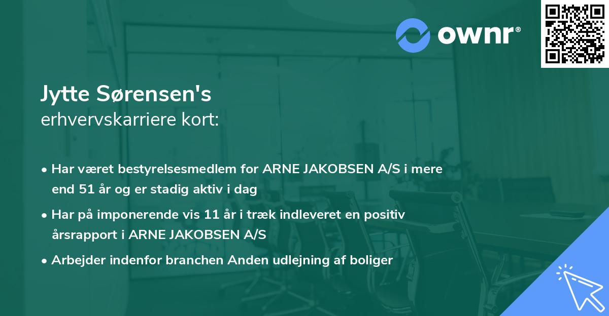 Jytte Sørensen's erhvervskarriere kort