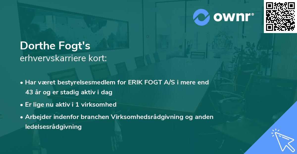 Dorthe Fogt's erhvervskarriere kort
