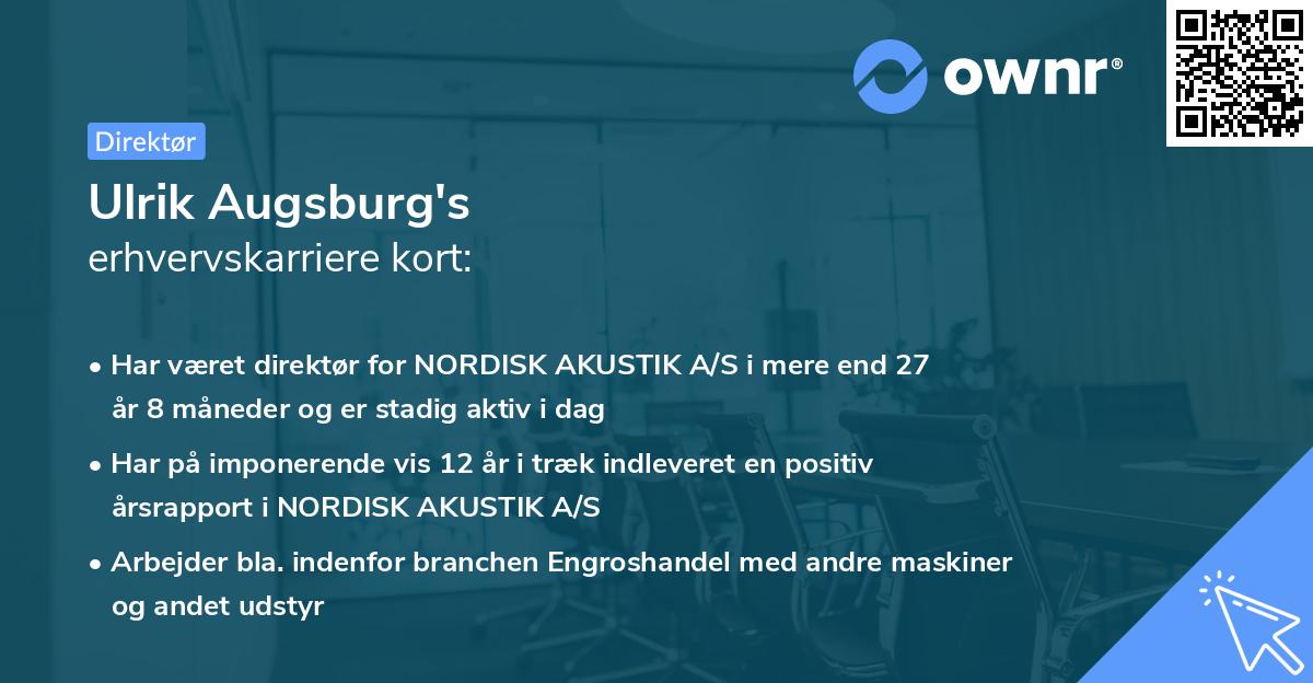 Ulrik Augsburg's erhvervskarriere kort