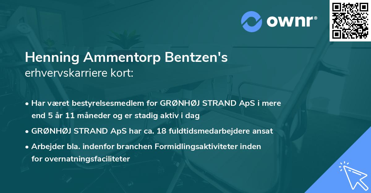 Henning Ammentorp Bentzen's erhvervskarriere kort