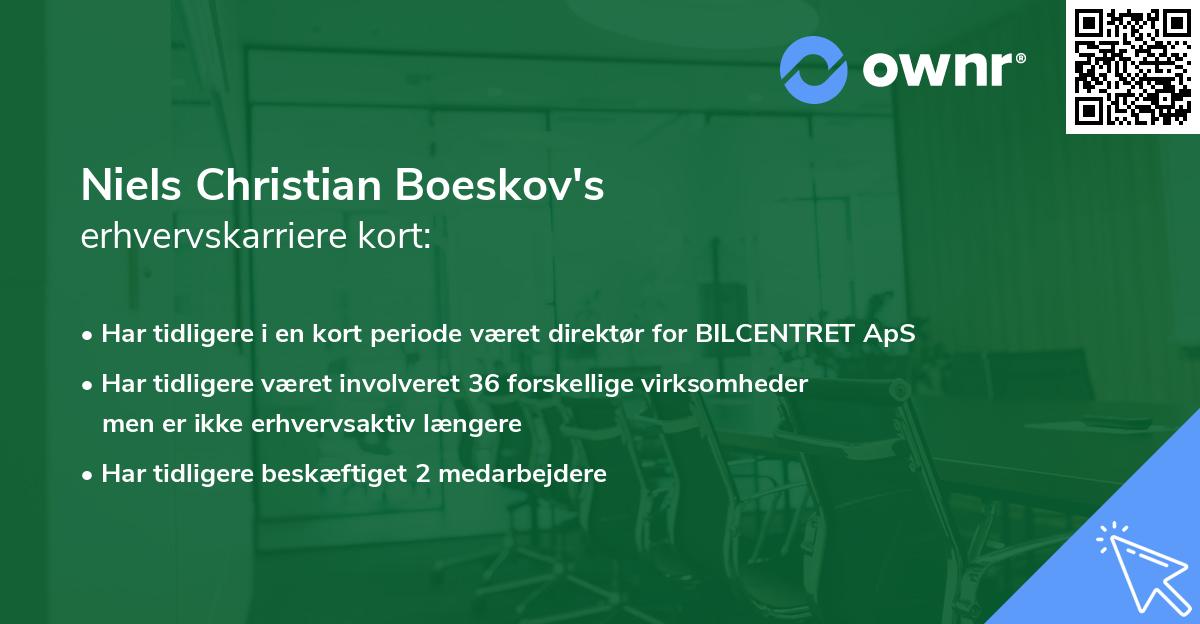 Niels Christian Boeskov's erhvervskarriere kort