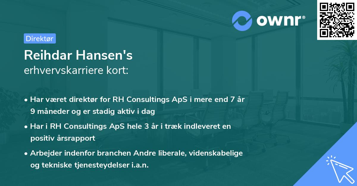 Reihdar Hansen's erhvervskarriere kort