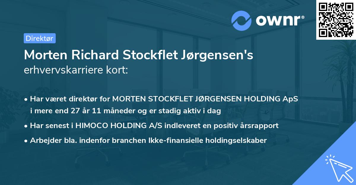 Morten Richard Stockflet Jørgensen's erhvervskarriere kort