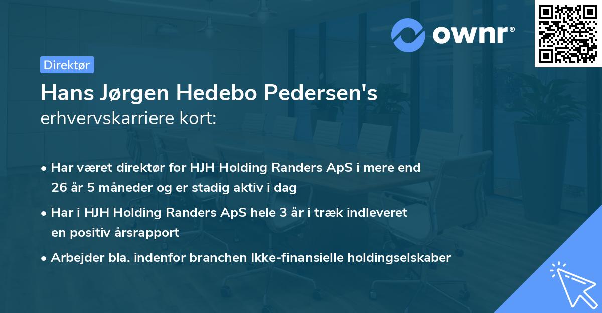 Hans Jørgen Hedebo Pedersen's erhvervskarriere kort