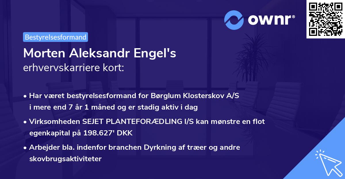 Morten Aleksandr Engel's erhvervskarriere kort