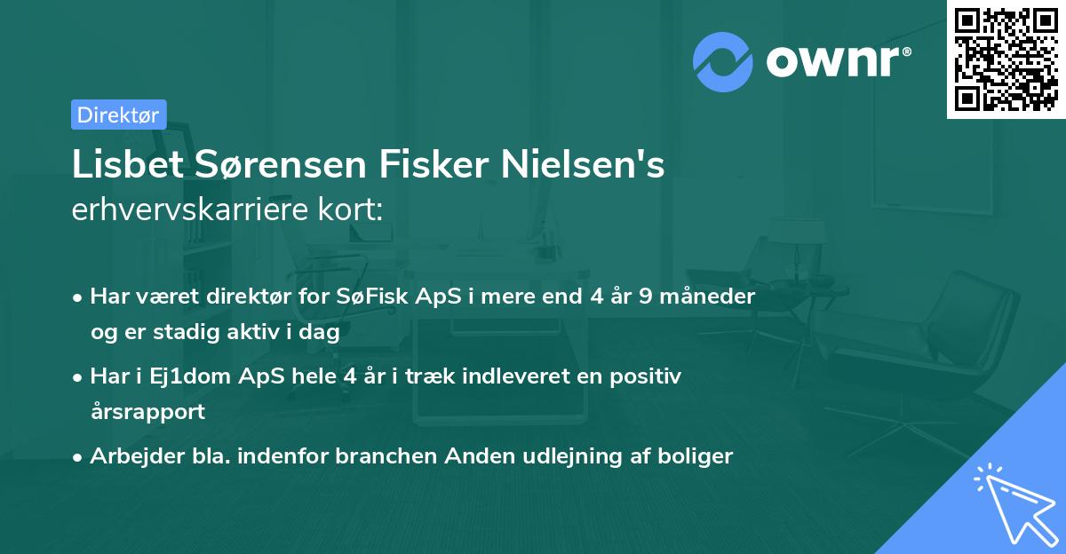 Lisbet Sørensen Fisker Nielsen's erhvervskarriere kort