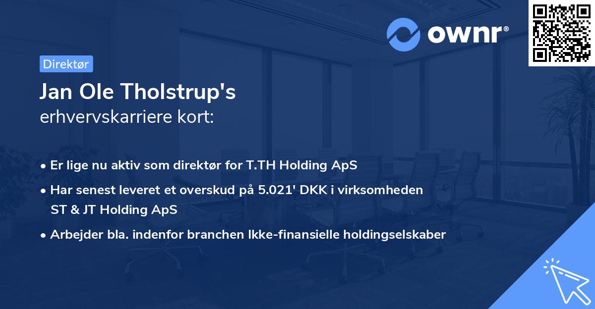 Jan Ole Tholstrup's erhvervskarriere kort