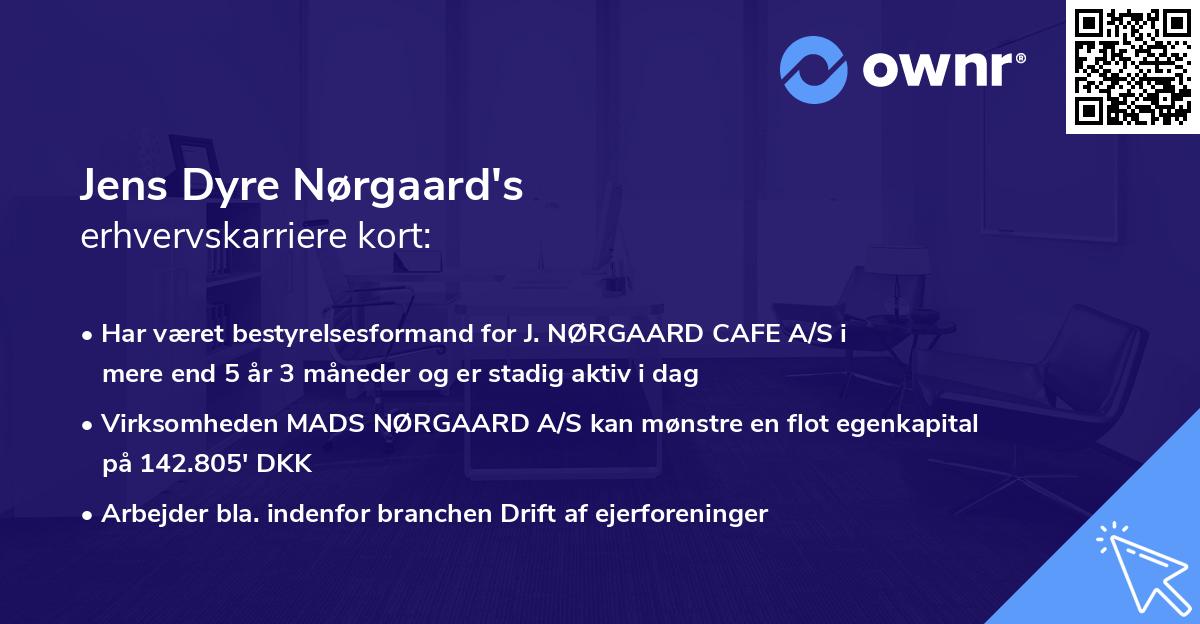 Jens Dyre Nørgaard's erhvervskarriere kort
