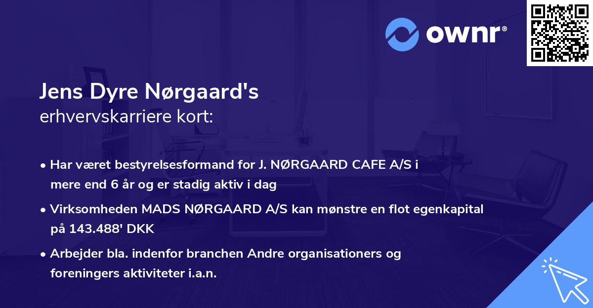 Jens Dyre Nørgaard's erhvervskarriere kort