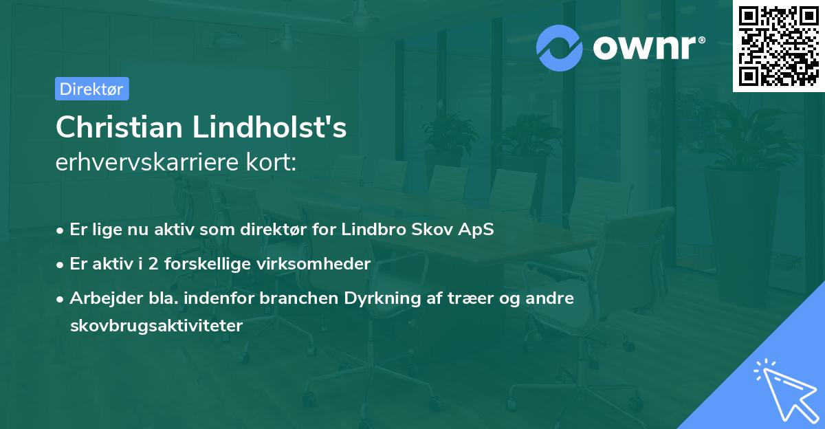 Christian Lindholst's erhvervskarriere kort