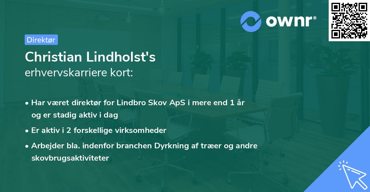 Christian Lindholst's erhvervskarriere kort