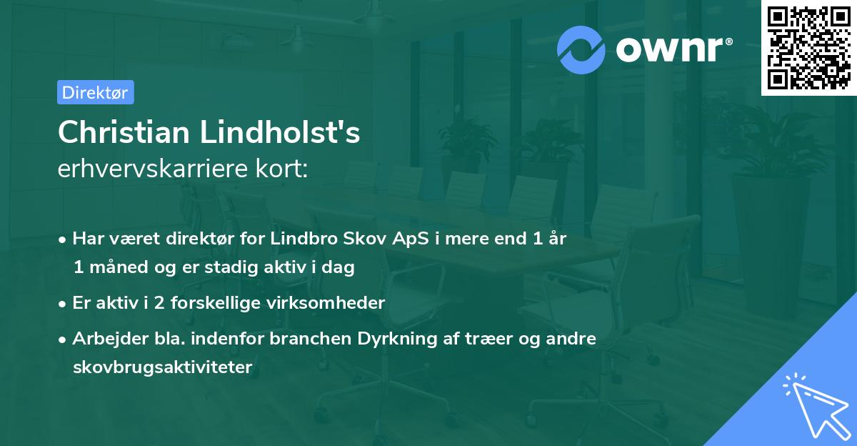 Christian Lindholst's erhvervskarriere kort