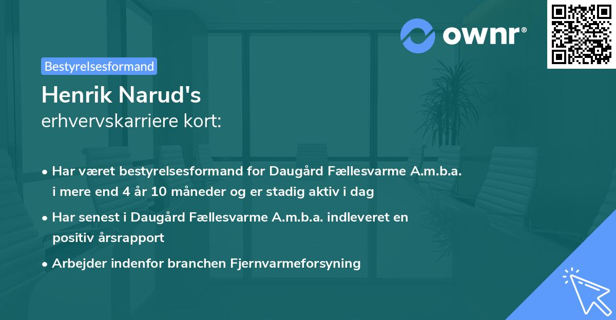 Henrik Narud's erhvervskarriere kort
