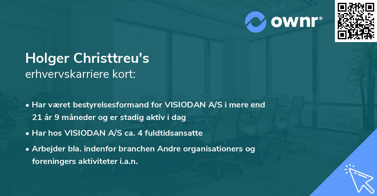 Holger Christtreu's erhvervskarriere kort