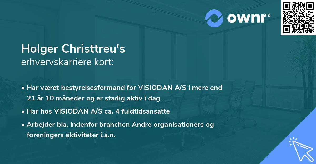 Holger Christtreu's erhvervskarriere kort