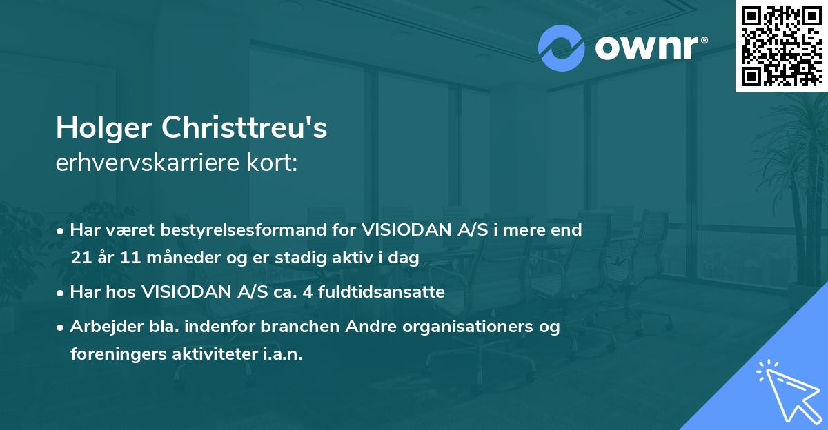 Holger Christtreu's erhvervskarriere kort