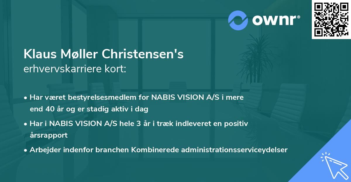 Klaus Møller Christensen's erhvervskarriere kort