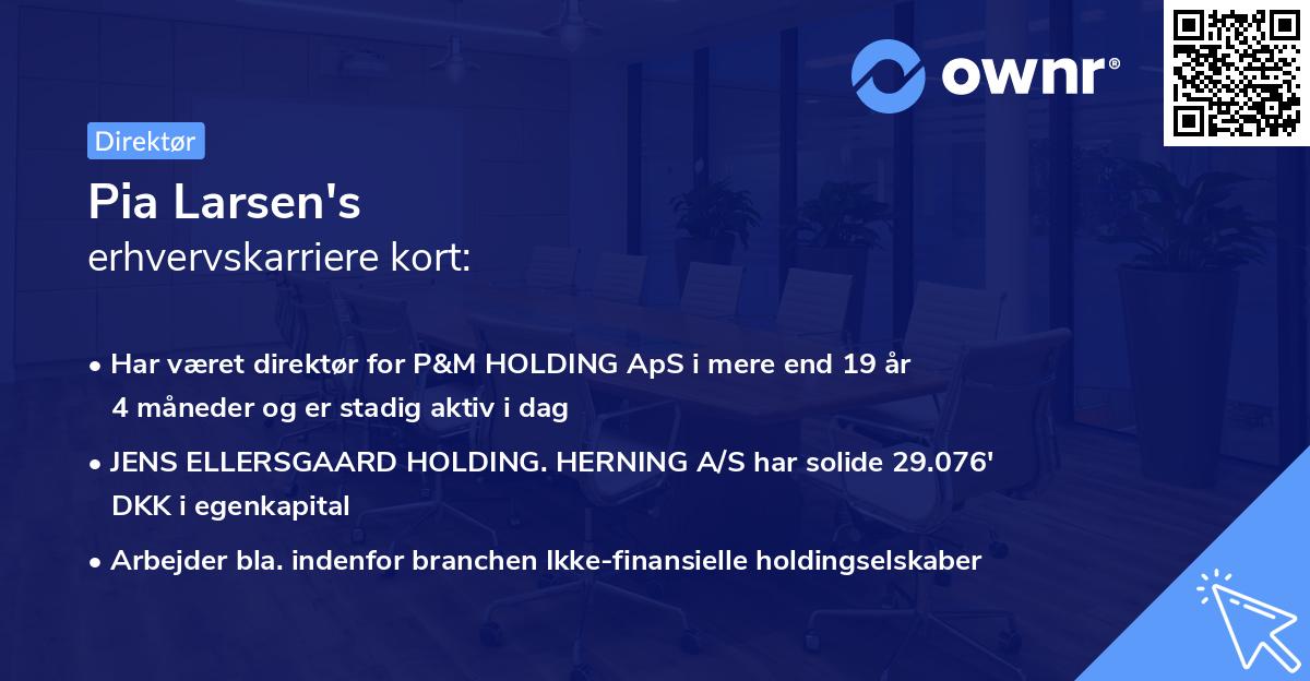 Pia Larsen's erhvervskarriere kort