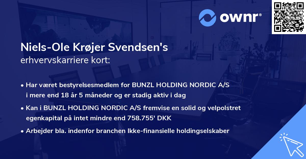 Niels-Ole Krøjer Svendsen's erhvervskarriere kort