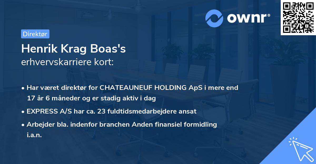 Henrik Krag Boas's erhvervskarriere kort