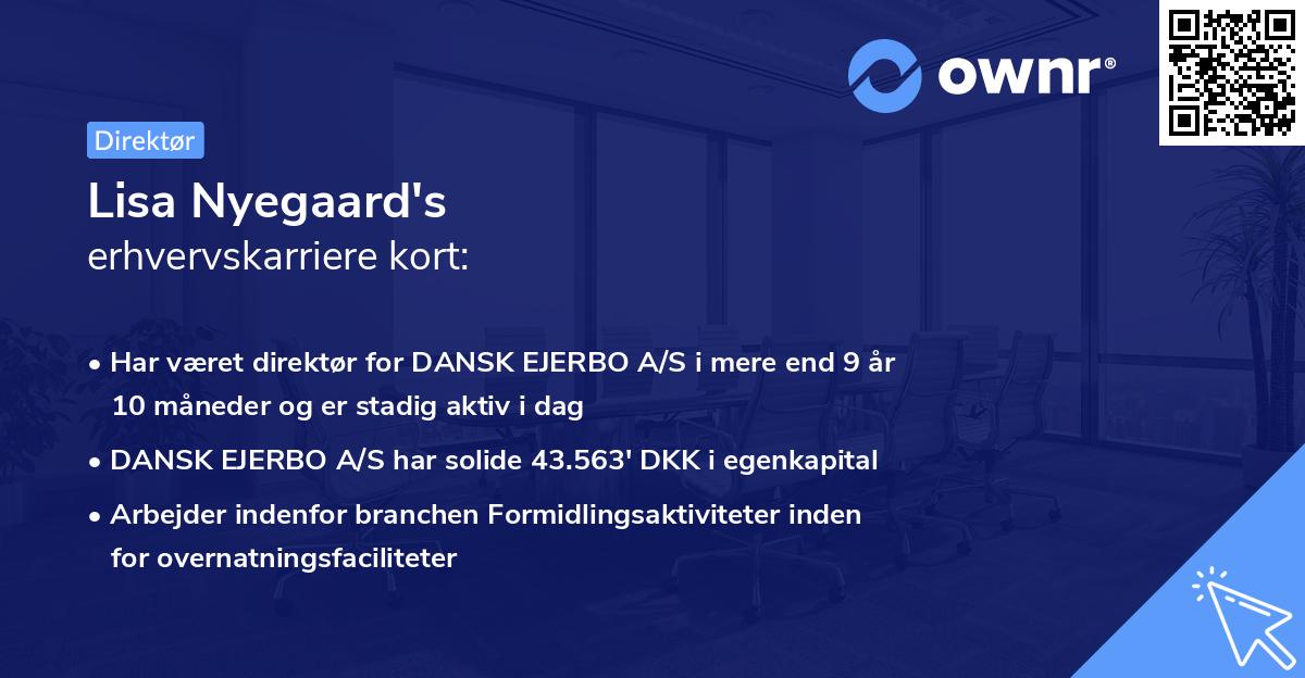 Lisa Nyegaard's erhvervskarriere kort