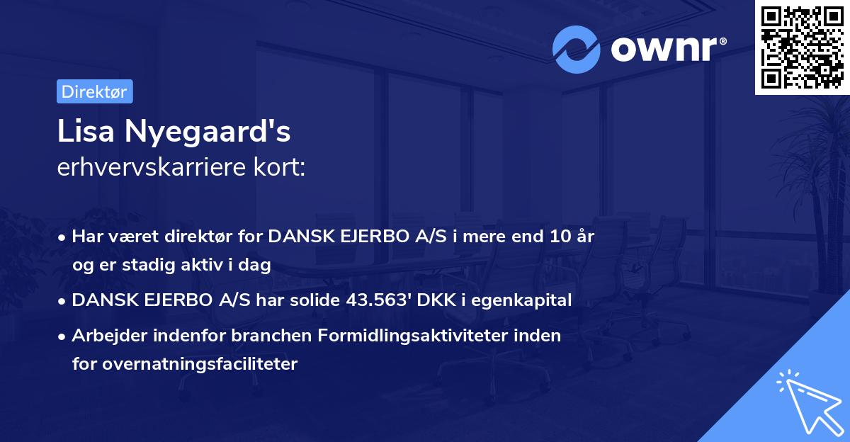 Lisa Nyegaard's erhvervskarriere kort