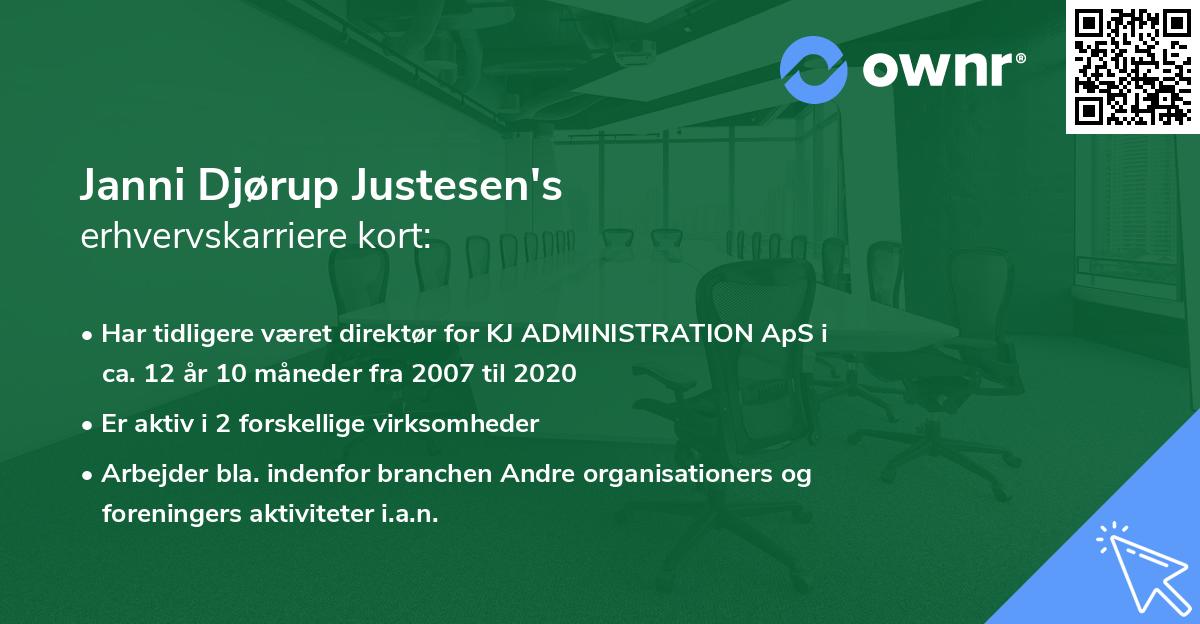 Janni Djørup Justesen's erhvervskarriere kort