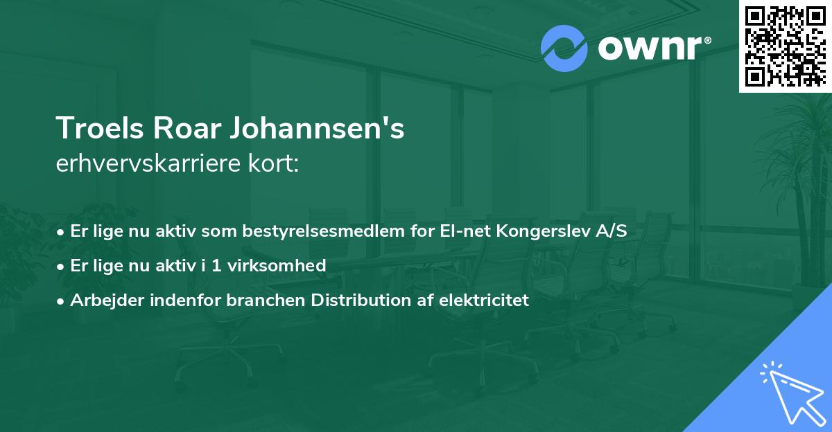 Troels Roar Johannsen's erhvervskarriere kort