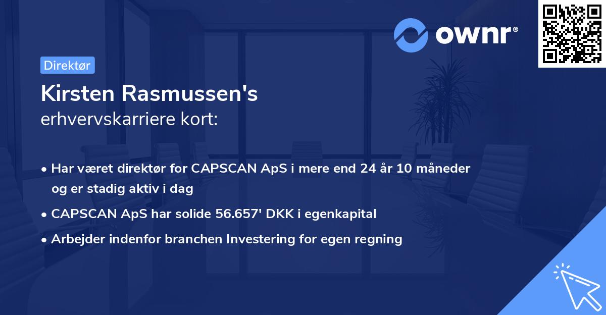 Kirsten Rasmussen's erhvervskarriere kort