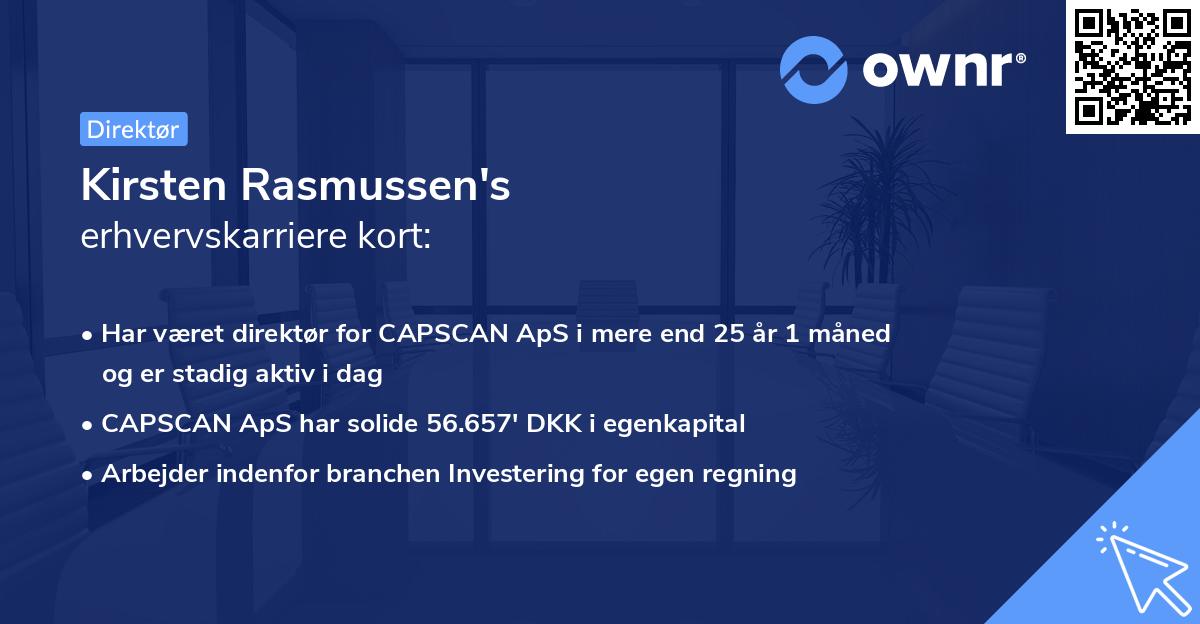 Kirsten Rasmussen's erhvervskarriere kort